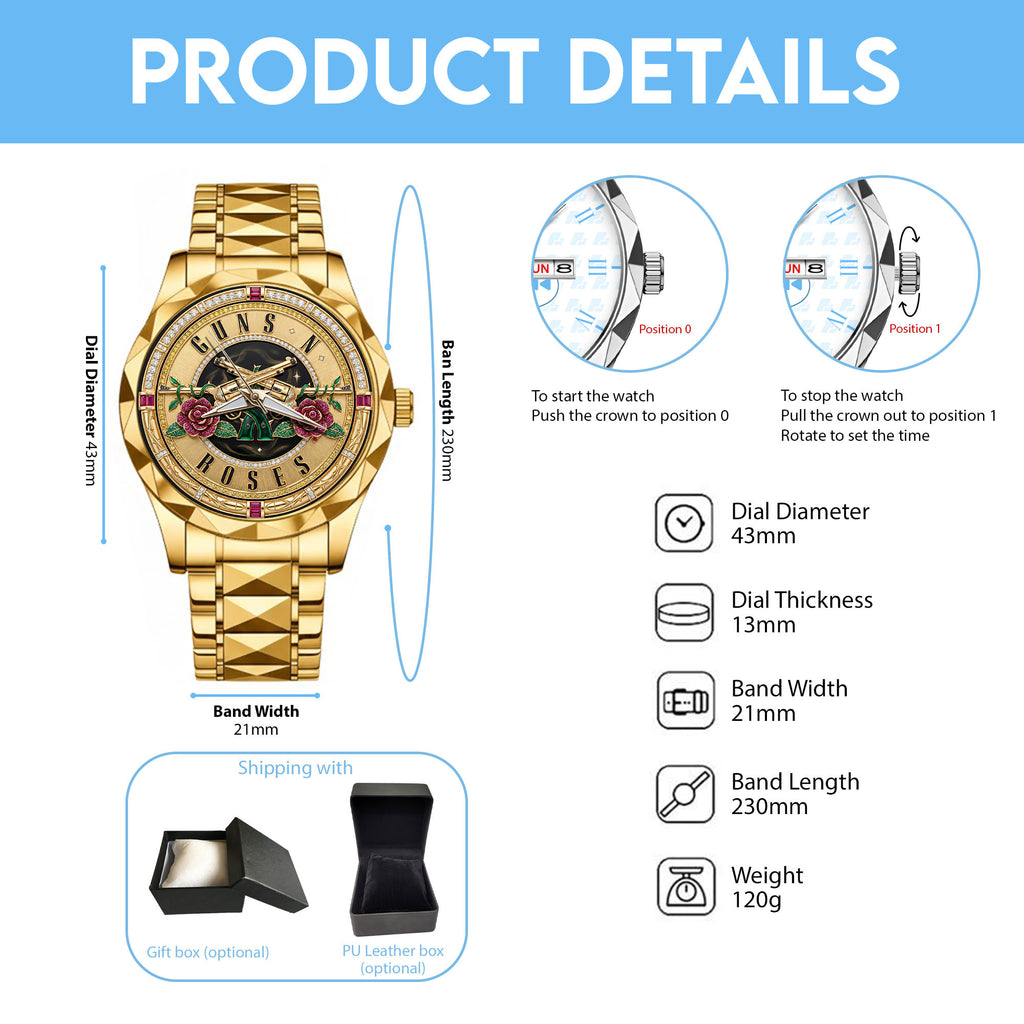 GNR Stainless Steel Watch DAT