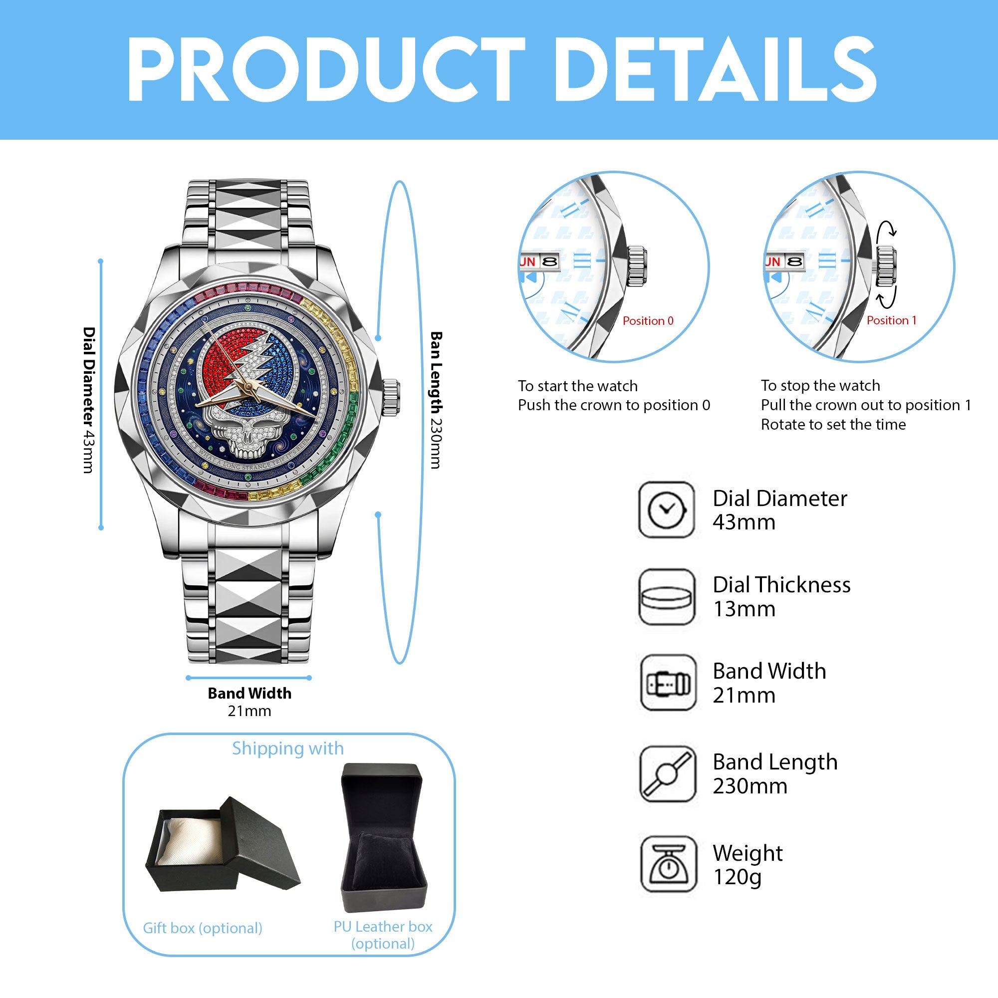 GRFD Stainless Steel Watch DAT