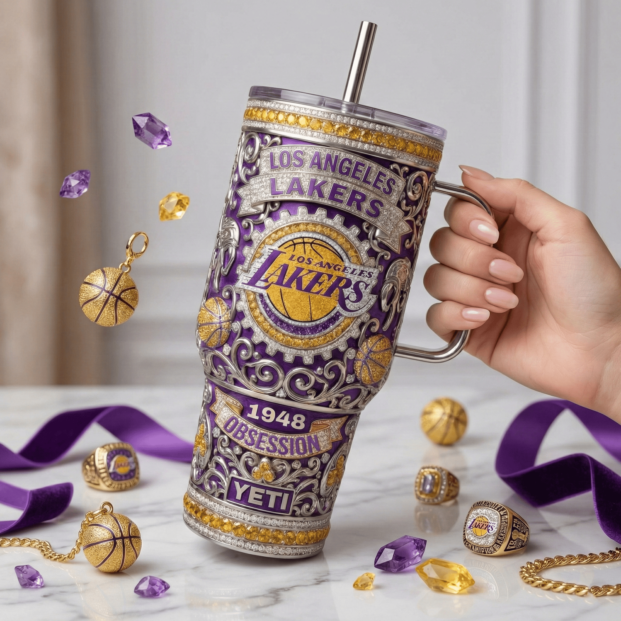 LAL 40oz Tumbler With Handle DAT